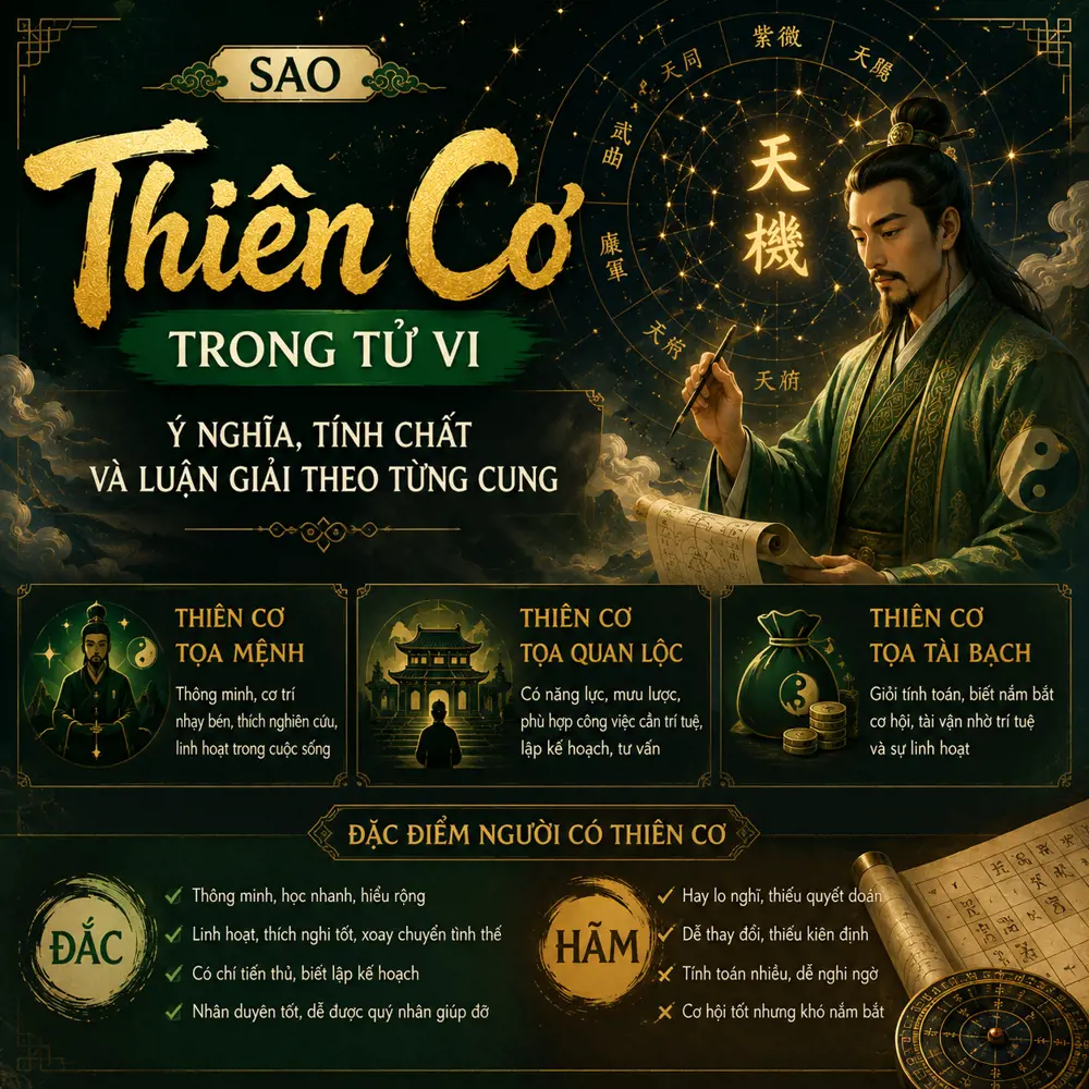 Tử vi Thiên Cơ: ý nghĩa và luận giải theo từng cung trong lá số